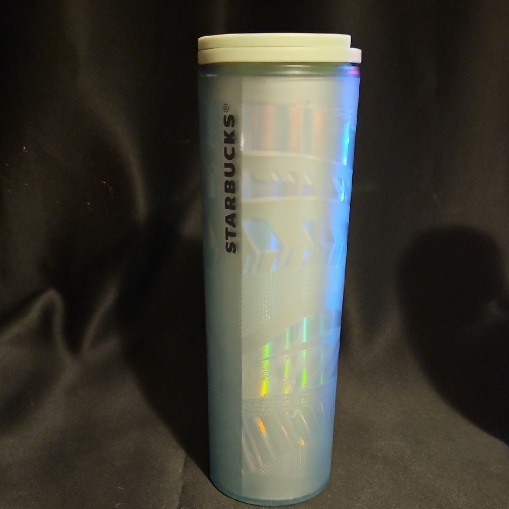 Starbucks Blue and White Holographic Tumbler